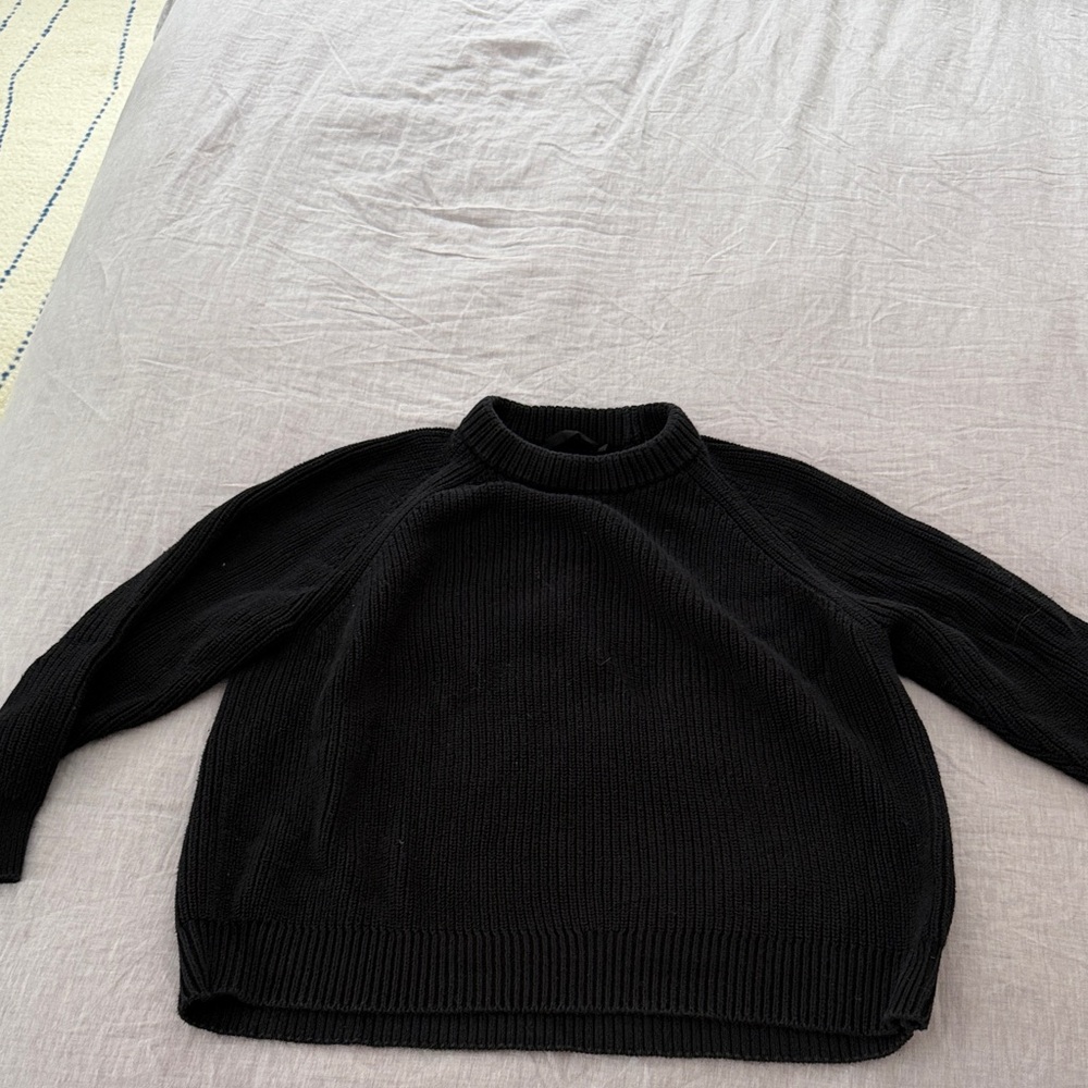 Jenni Kayne over sized black fisherman sweater. GUC
